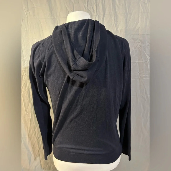 Armani Jeans Womens Cardigan Sweater Small Slim Button Hoodie Hood Blue - Picture 4 of 8